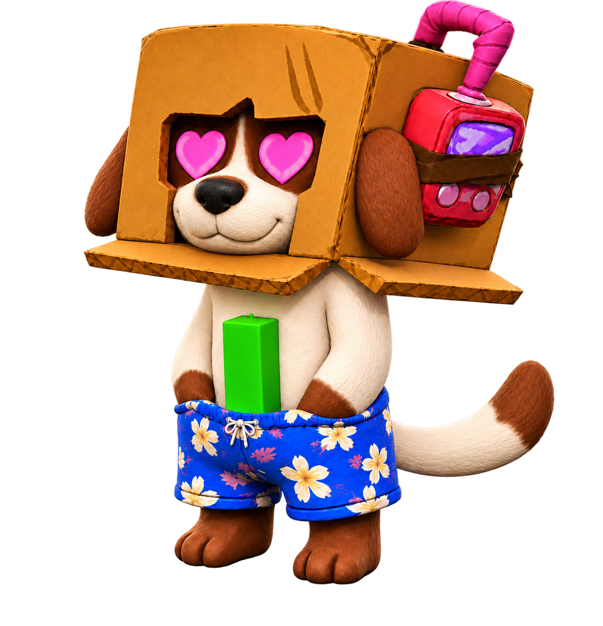 Muttoshi with a cardboard-box head
